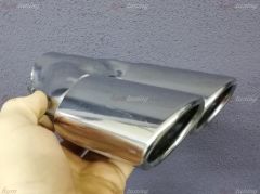 Elips Eğik Ağız 80mm Çift Çıkış Egzoz Ucu