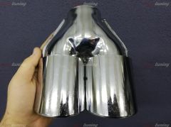 Elips Eğik Ağız 80mm Çift Çıkış Egzoz Ucu
