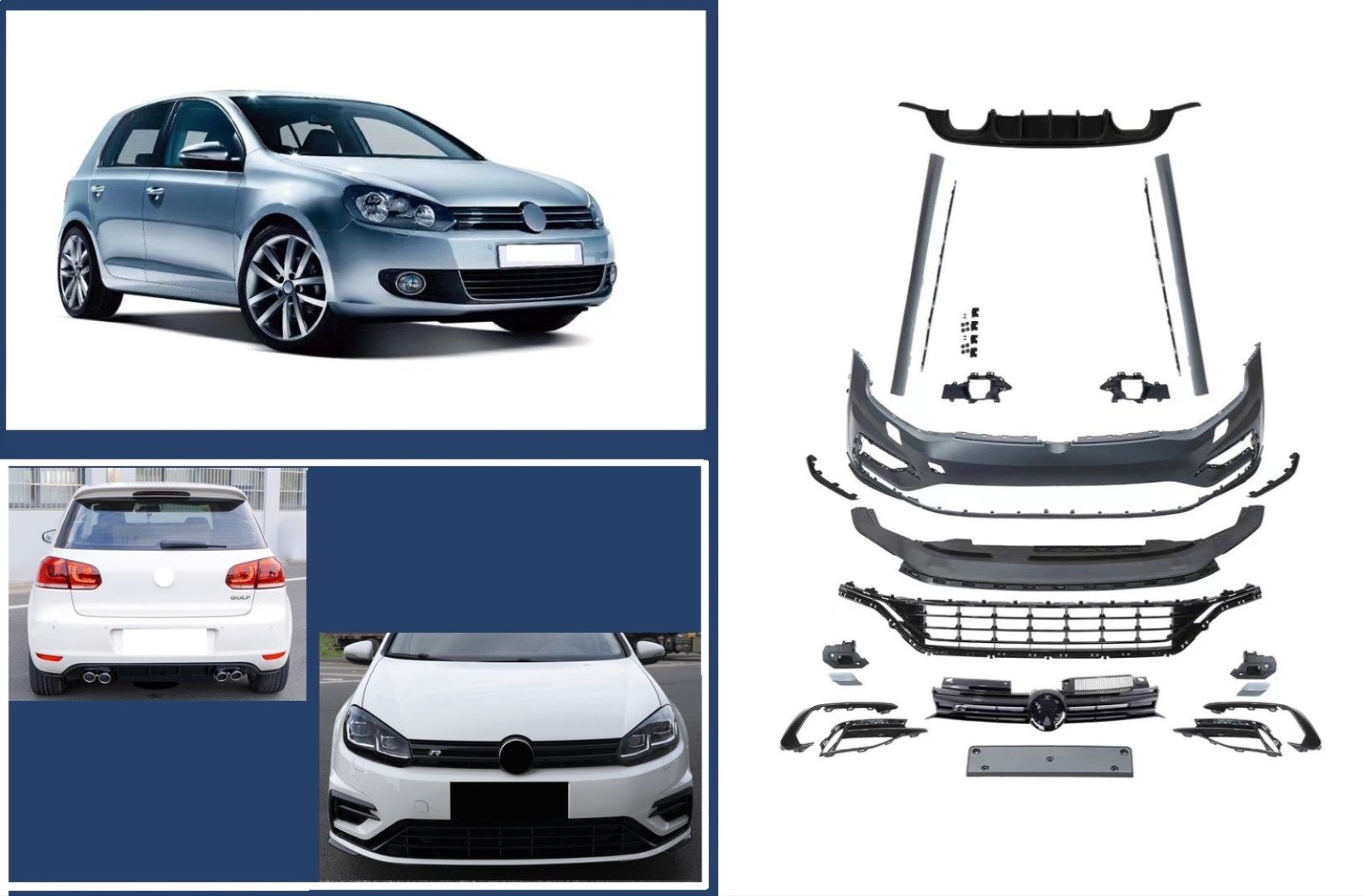 GOLF 6 7.5 R  DÖNÜŞÜM BODYKİT ÖN TAMPON ARKA DİFÜZÖR MARŞPİYEL