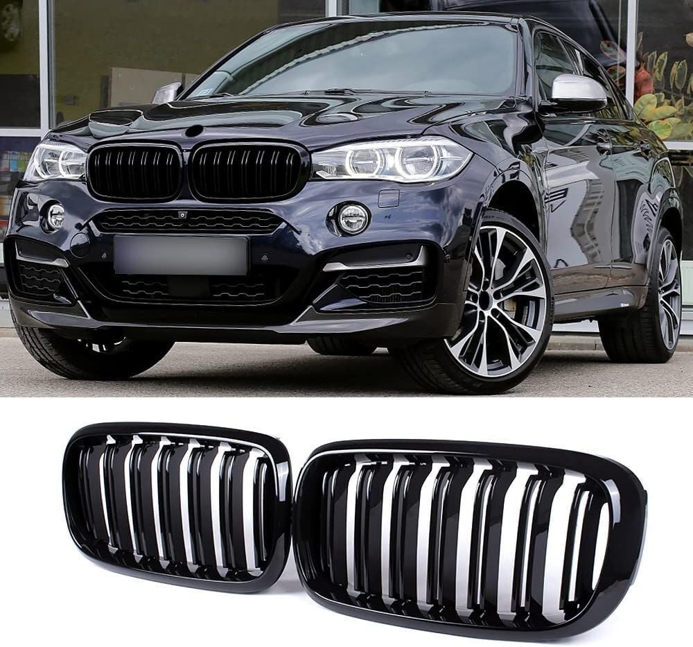 BMW X6 F16 ÇİFT ÇİZGİ BÖBREK 2014 2018 PARLAK SİYAH