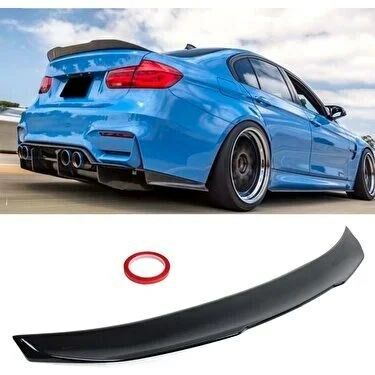 BMW F30 Psm Spoiler Piano Black, ABS Plastik İthal,  BAGAJ SPOİLER, 2012 2017 UYUMLU