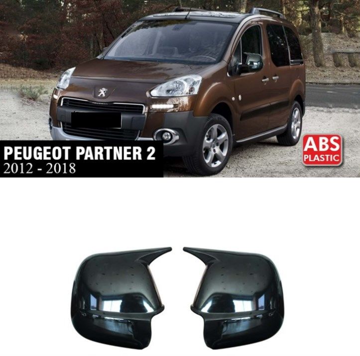 Peugeot Partner 2012-2018 Yarasa Ayna Kapak Parlak Siyah Sağ Sol Takım