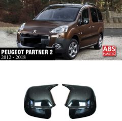 Peugeot Partner 2012-2018 Yarasa Ayna Kapak Parlak Siyah Sağ Sol Takım