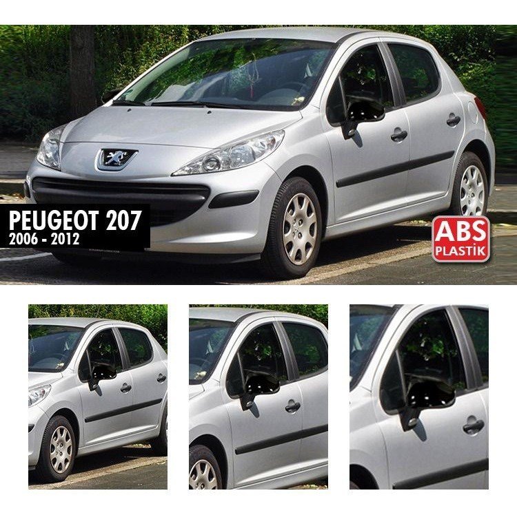Peugeot 207 2006-2012 Yarasa Batman Ayna Kapak, ABS Plastik Piano Black