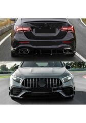W177 A SERİSİ SEDAN UYUMLU A45 BODYKİT ARKA TAMPONLU SET 2018+