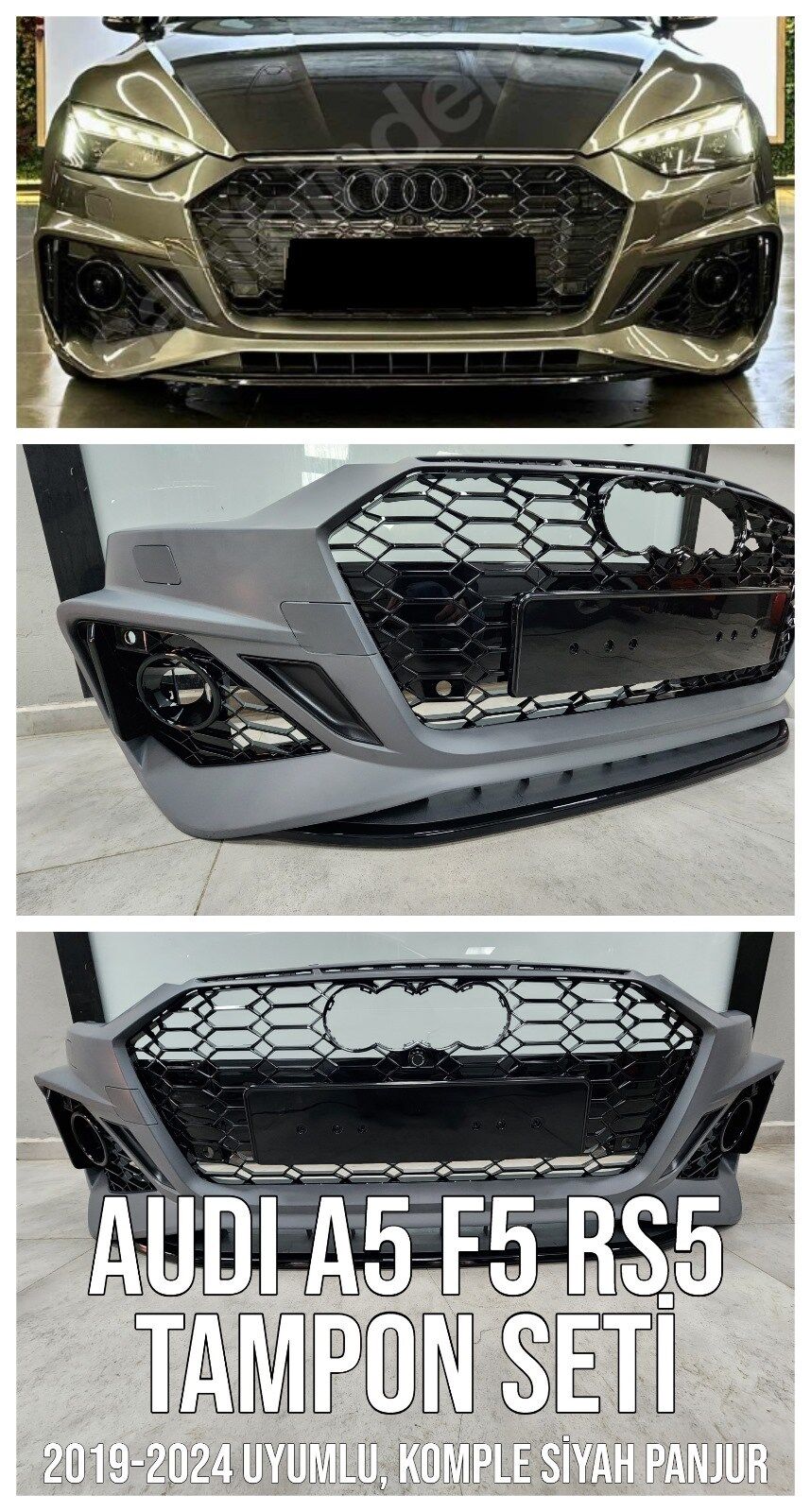 AUDİ A5 F5  RS5 ÖN TAMPON SETİ / MAKYAJLI  2019 2023  BOYASIZ