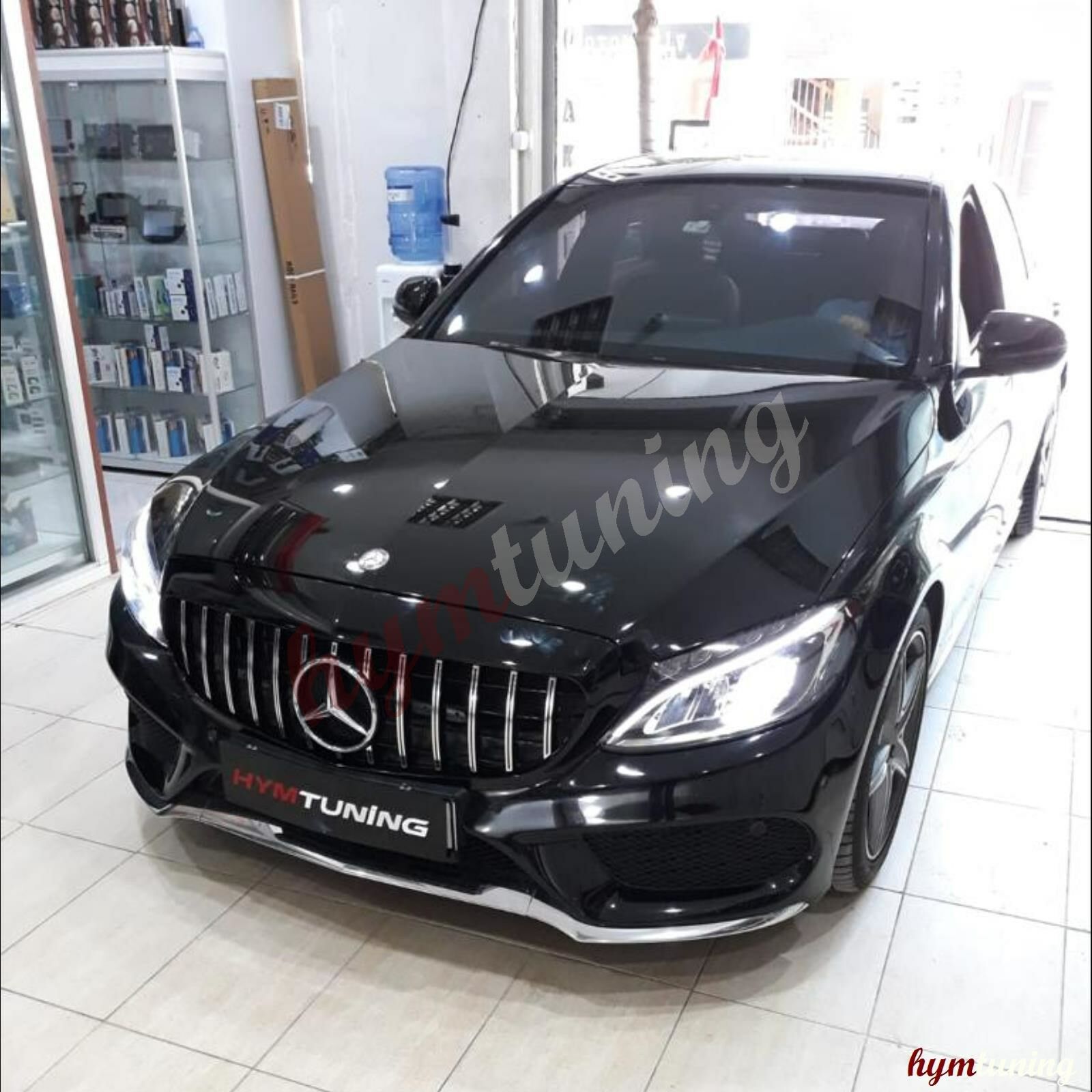 Mercedes C Serisi W205 gtr panjur 2019+, C180 C200 C220 Krom Çizgili Silver GTR Panjur