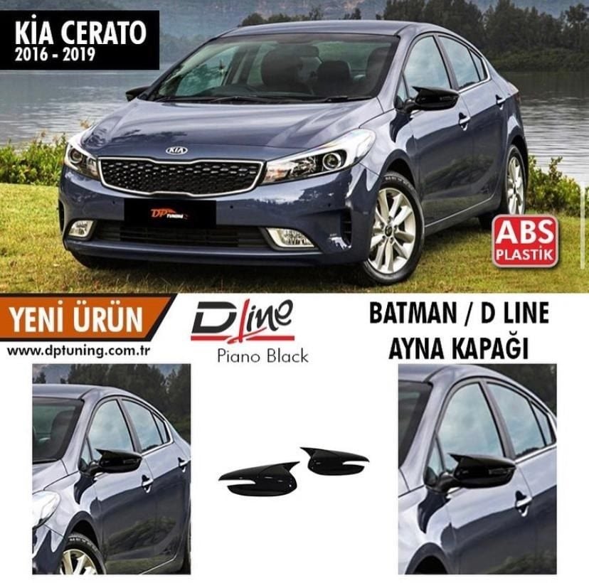 Kia Cerato 2016-2019 Yarasa Ayna Kapak Parlak Siyah Abs Plastik